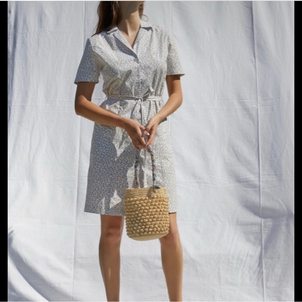 Rouje Leonor Dress in Liberty Faith Bleu (MISSING BELT), FR Size 36 (US 4)